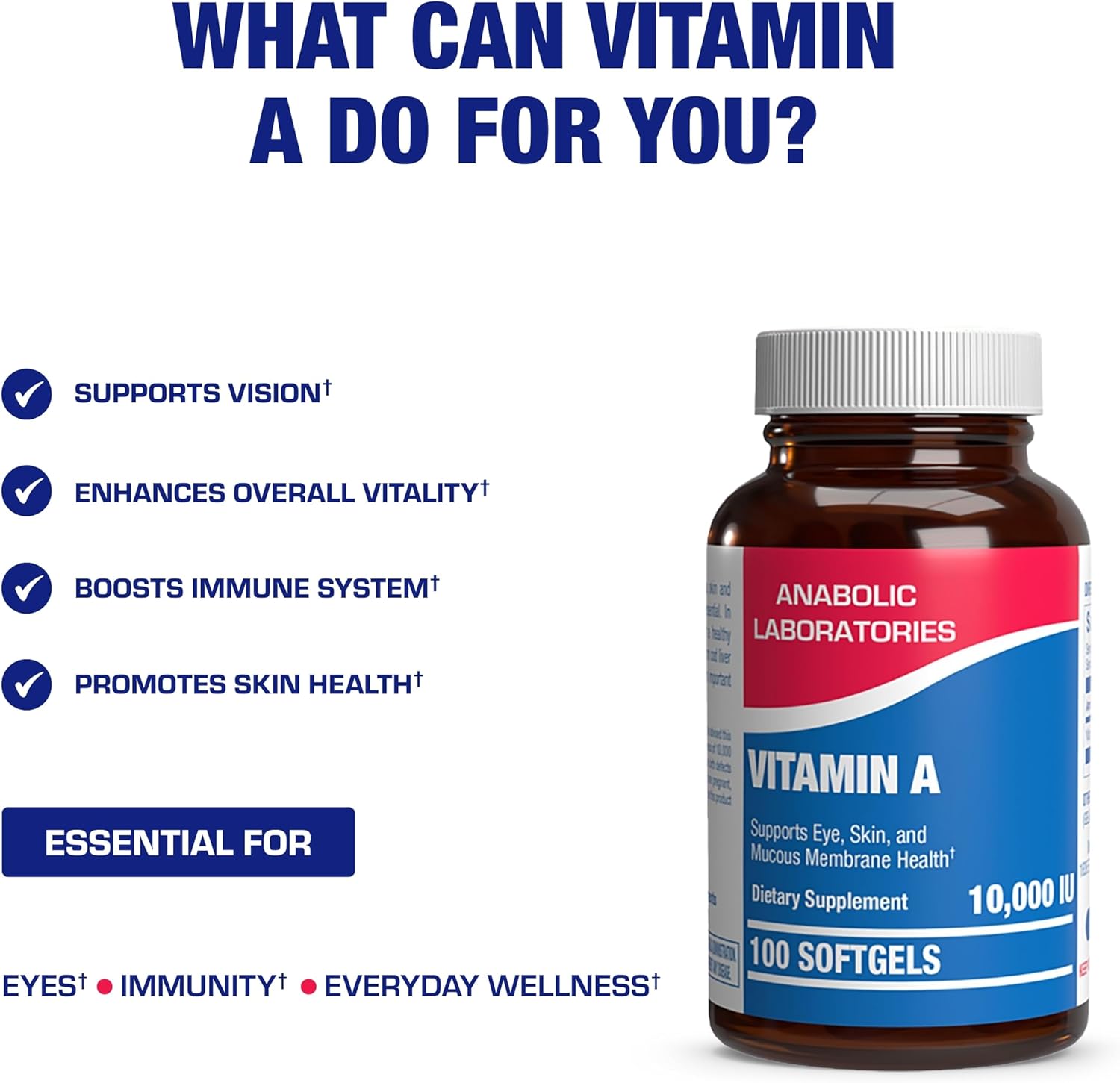 Vitamin A 10000 IU Softgels - Clinical Formula Vitamin A Supplement from Cod Liver Oil with Broad Spectrum Retinoids for Eye Care Vision Support & Reproductive Health - Made in The USA - 100 Servings Nirvana Guru
