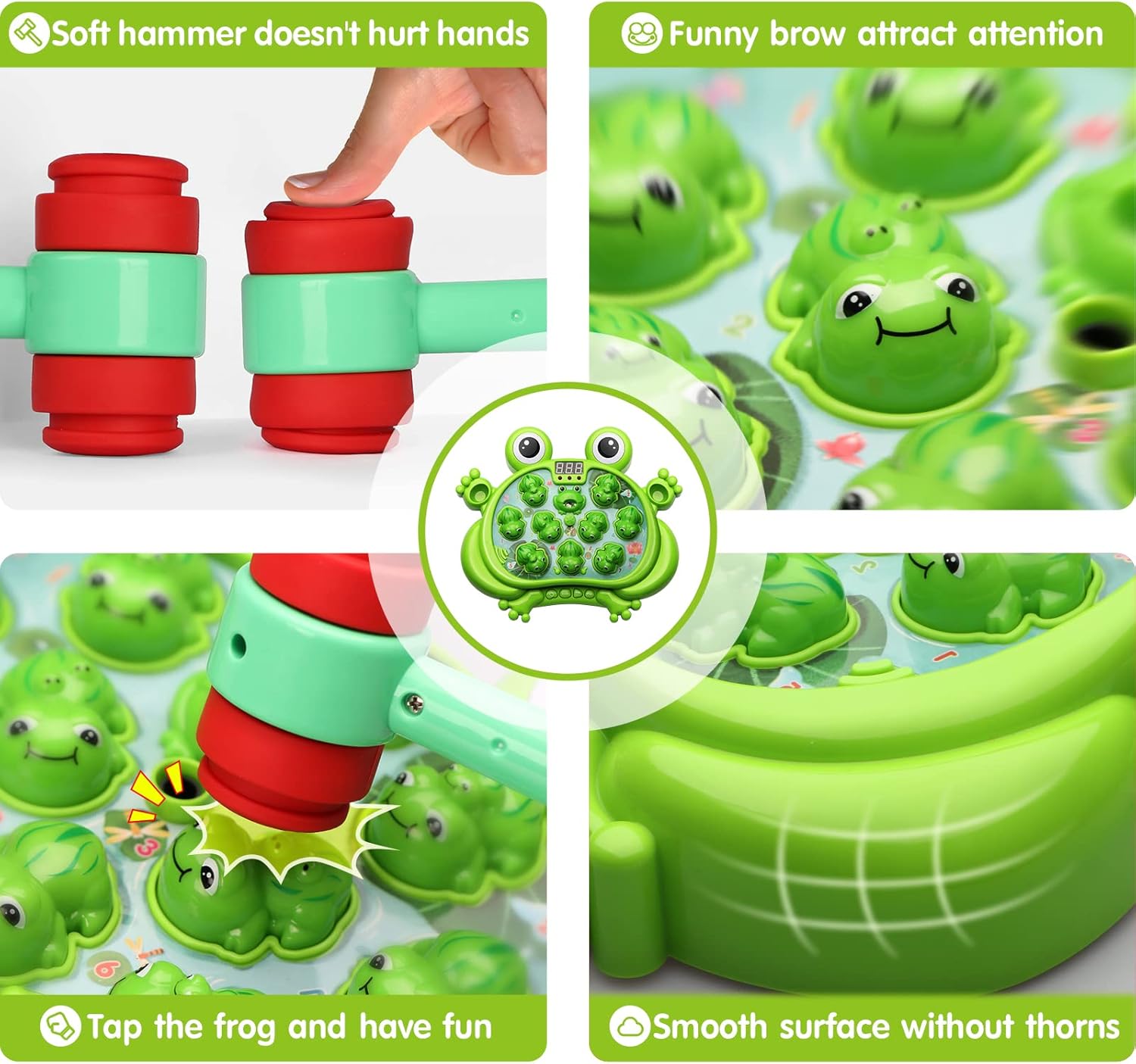 HopeRock Toys for 2 3 4 5 Year Old Boy,Toddler Toys Age 2-4, Whack A Frog Game,with 5 Modes,45 Levels,9 Music Spray and Light-up, Baby Toy Gifts for Early Learning, Birthday Gift for Toddler Boy Toys Nirvana Guru