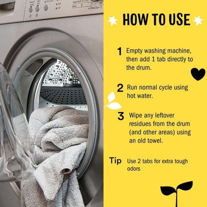 Molly's Suds Washing Machine Cleaner | Removes Odors & Grime from Front & Top Loader Machines, Including HE (Citrus - 10 Tablets) Nirvana Guru