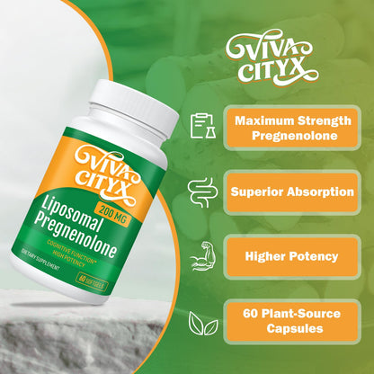 Pregnenolone 200 mg for Memory, Focus - Superior Absorption | from Wild Yam | Gluten-Free | 60 Capsules Nirvana Guru