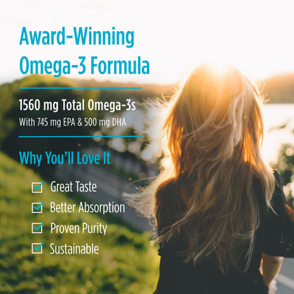 Nordic Naturals Omega-3, Lemon Flavor - 16 oz - 1560 mg Omega-3 - Fish Oil - EPA & DHA - Immune Support, Brain & Heart Health, Optimal Wellness - Non-GMO - 96 Servings - Nirvana Guru