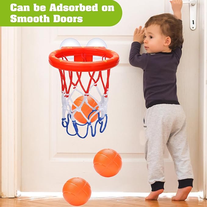Bath Toys - Bathtub Basketball Hoop for Kids Toddlers - Bath Toys Shower Toys for Kids Ages 4-8,Suction Cup Basketball Hoop & 3 No Hole Balls Set for Boys Girls nirvanaguru