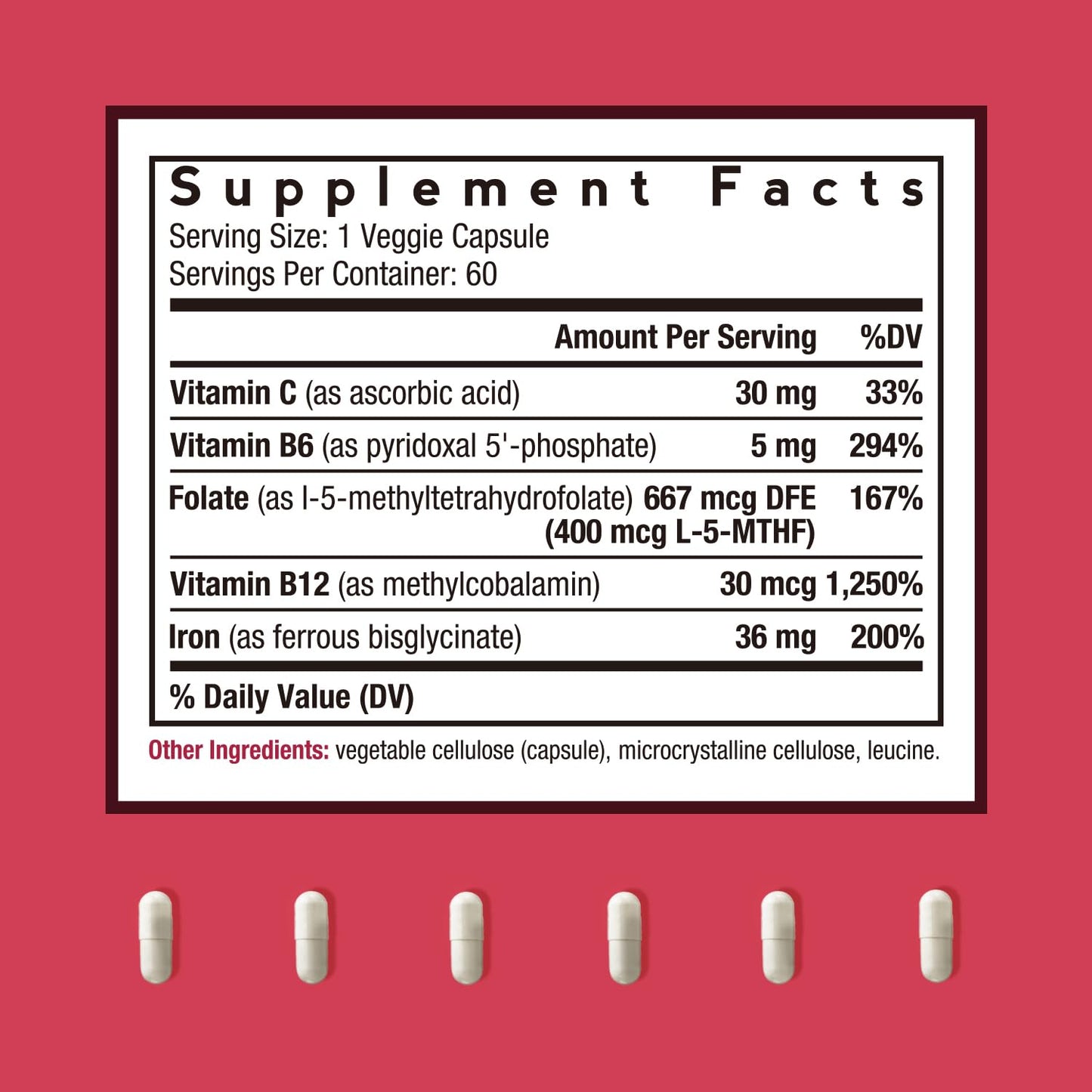 Doctor's Recipes Iron Supplement 65 mg with Vitamin C - Maximized Absorption, Stomach Friendly & High Potency Iron Pills for Red Blood Cells Formation & Immunity Health - Vegan Non-GMO 60 Iron Tablets Nirvana Guru