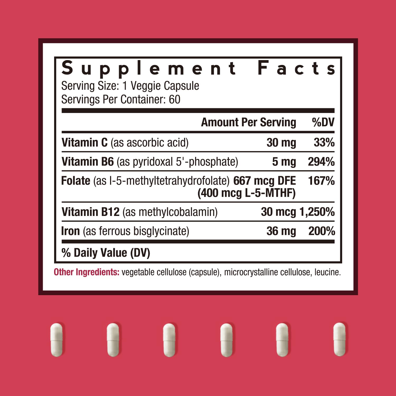 Doctor's Recipes Iron Supplement 65 mg with Vitamin C - Maximized Absorption, Stomach Friendly & High Potency Iron Pills for Red Blood Cells Formation & Immunity Health - Vegan Non-GMO 60 Iron Tablets Nirvana Guru