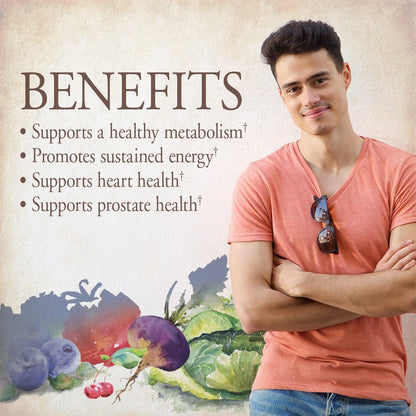 Garden of Life Organics Men's Once Daily Whole Food Multivitamin - 60 Tablets, Vegan Mens Multi for Health & Well-Being, Organic Mens Vitamins & Minerals, Vitamin C, Zinc - Nirvana Guru