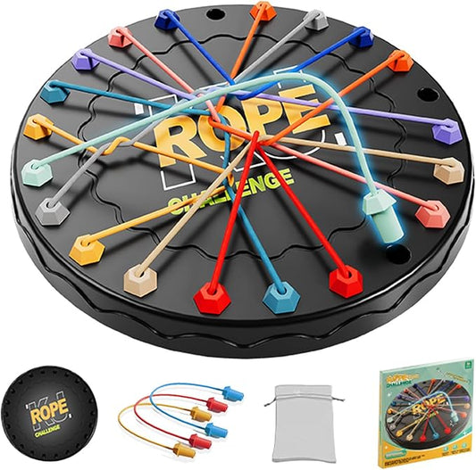Rope Untangling Puzzle Game, Educational Strategy Board Game for Kids & Adults, Family Travel Party Games with Multi-Level Challenges, Gifts for All Ages(Large) nirvanaguru