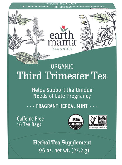 Earth Mama Organic Third Trimester Tea Bags | 100% USDA Organic Herbal Tea for Late Pregnancy Comfort + Childbirth Preparation, 16 Teabags Per Box (2-Pack) Nirvana Guru
