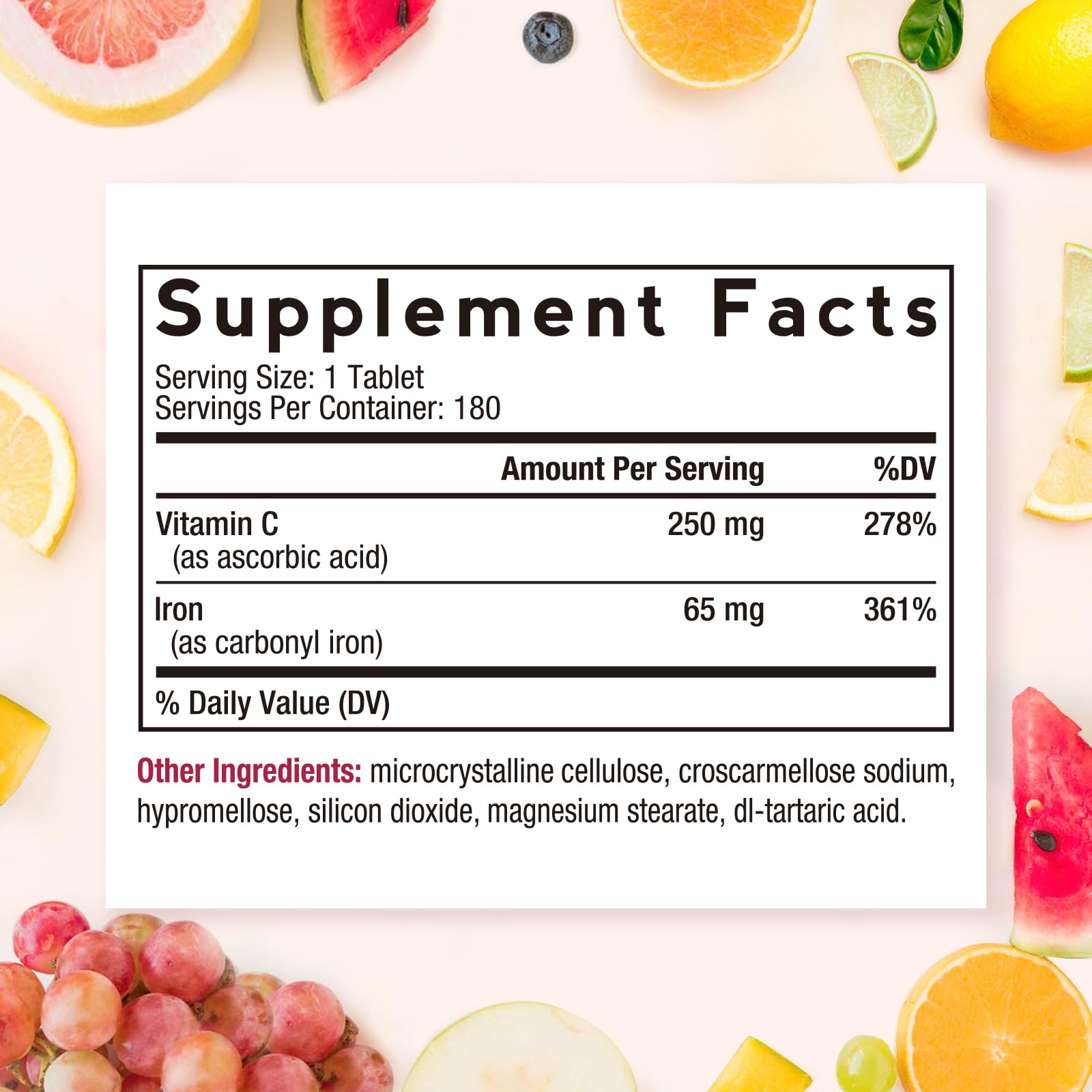 Doctor's Recipes Iron Supplement 65 mg with Vitamin C - Maximized Absorption, Stomach Friendly & High Potency Iron Pills for Red Blood Cells Formation & Immunity Health - Vegan Non-GMO 60 Iron Tablets Nirvana Guru