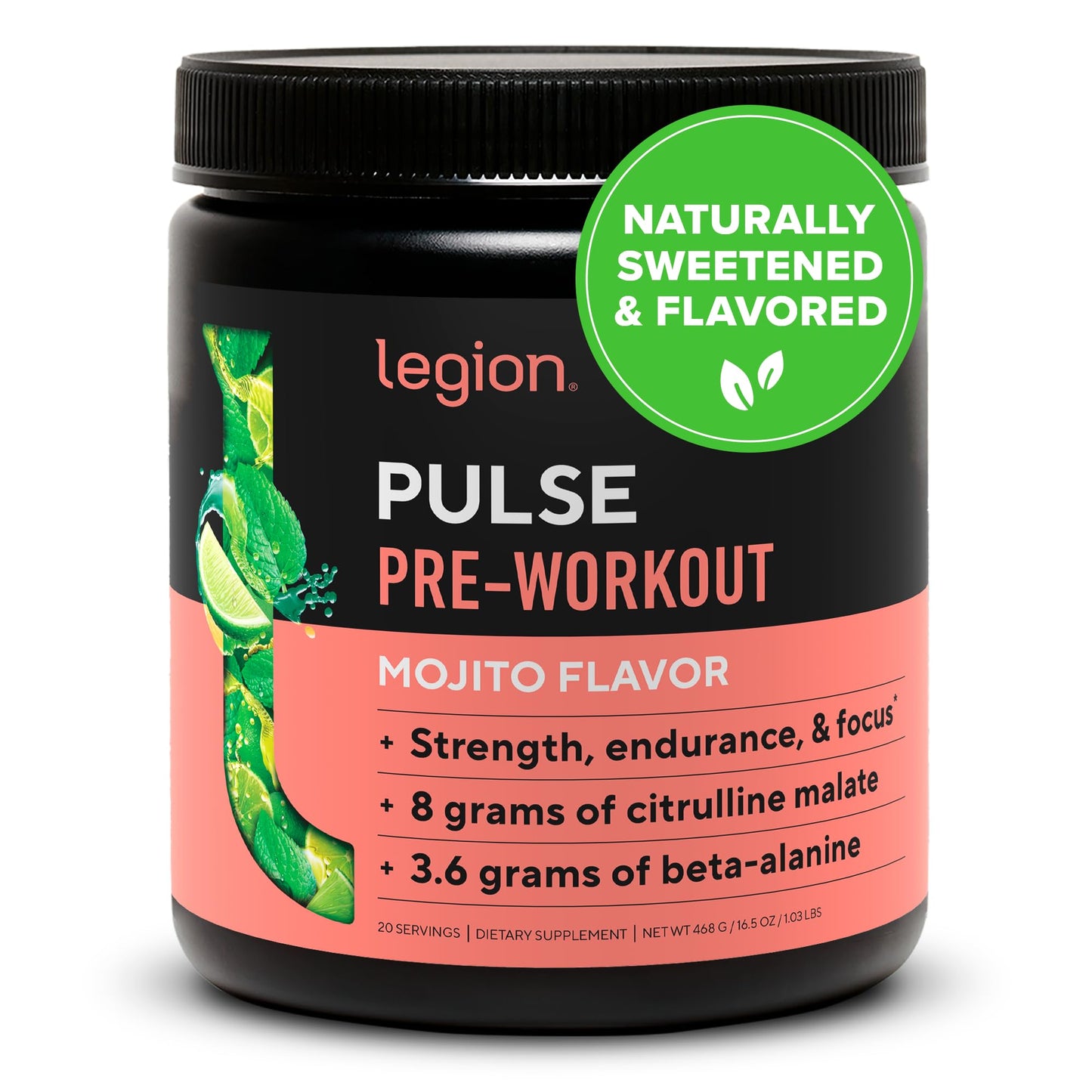 LEGION Pulse Pre Workout Supplement - All Natural Nitric Oxide Preworkout Drink to Boost Energy, Creatine Free, Naturally Sweetened, Beta Alanine, Citrulline, Alpha GPC (Fruit Punch) Nirvana Guru