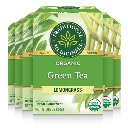 Traditional Medicinals Tea, Organic Green Tea Matcha, Genmaicha, Supports Health, 96 Tea Bags (6 Pack) - Nirvana Guru