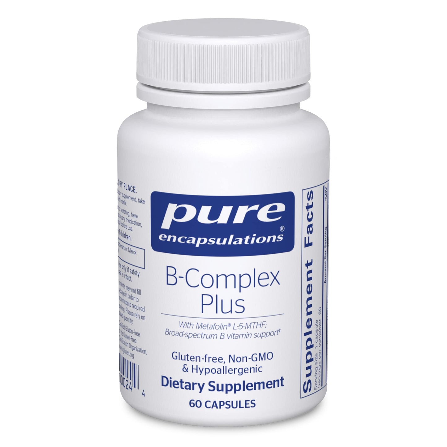 Pure Encapsulations B-Complex Plus - B Vitamins Supplement to Support Neurological Health, Cardiovascular Health, Energy Levels & Nervous System Support* - with Vitamin B12 & More - 120 Capsules Nirvana Guru