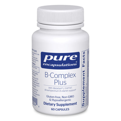 Pure Encapsulations B-Complex Plus - B Vitamins Supplement to Support Neurological Health, Cardiovascular Health, Energy Levels & Nervous System Support* - with Vitamin B12 & More - 120 Capsules Nirvana Guru