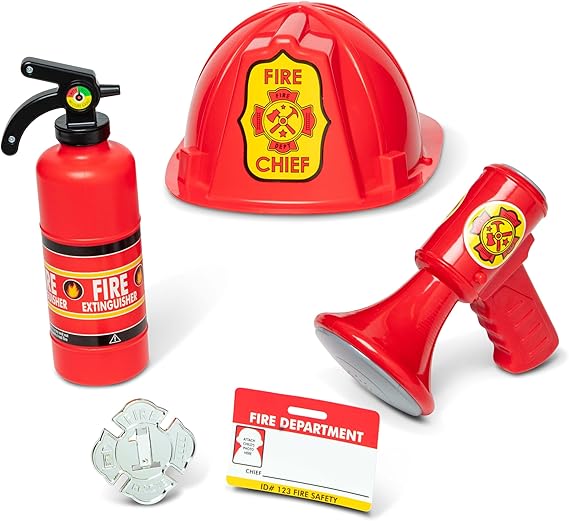 Melissa & Doug Fire Chief Role Play Costume Dress-Up Set, Pretend Play Firefighter Outfit with Realistic Accessories for Kids and Toddlers Ages 3+ nirvanaguru