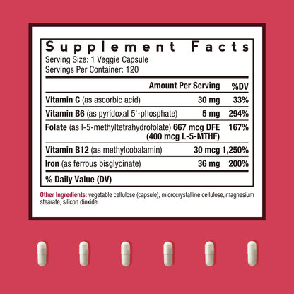 Doctor's Recipes Iron Supplement 65 mg with Vitamin C - Maximized Absorption, Stomach Friendly & High Potency Iron Pills for Red Blood Cells Formation & Immunity Health - Vegan Non-GMO 60 Iron Tablets Nirvana Guru