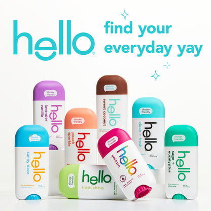 hello Sweet Coconut Deodorant With Shea Butter for Women + Men, Aluminum Free, Baking Soda Free, Parabens Free, 24 Hour Odor Protection, 2.6 Ounce, 2 Pack Nirvana Guru
