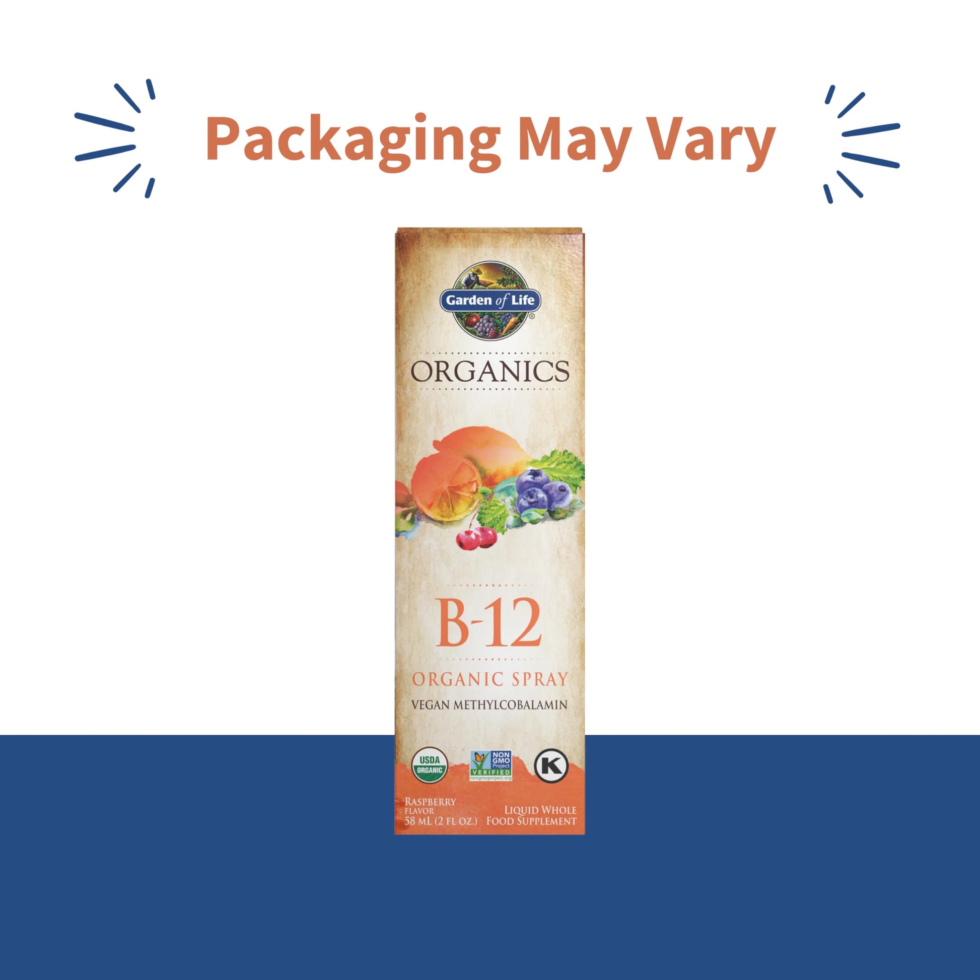 Garden of Life Organics B12 Vitamin - Whole Food B-12 for Metabolism and Energy, Raspberry, 2oz Liquid - Nirvana Guru