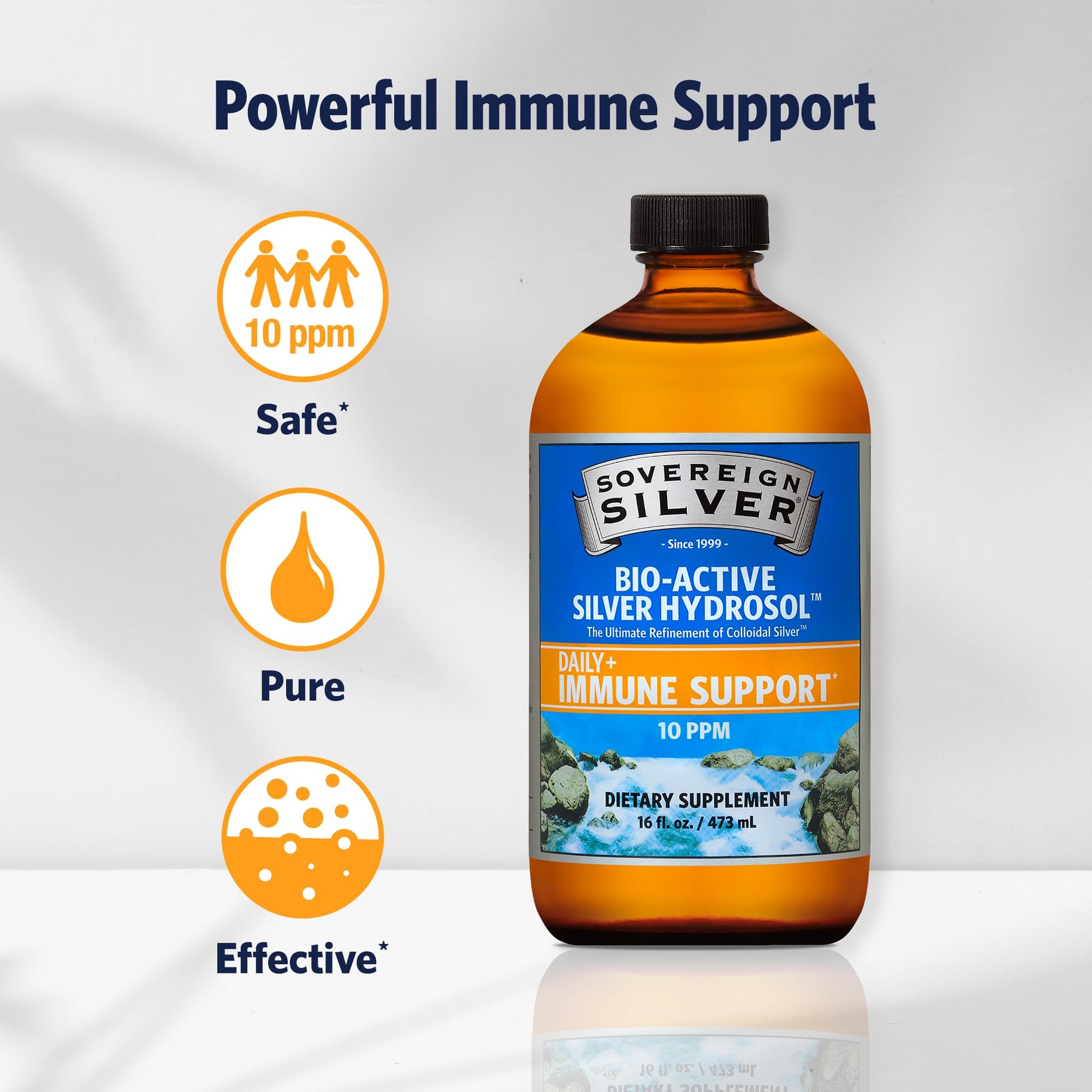 Sovereign Silver Immune Support - Colloidal Silver, Bio-Active Silver Hydrosol, 10 ppm, Liquid Dropper, 4 Fl Oz, (118 mL) Nirvana Guru