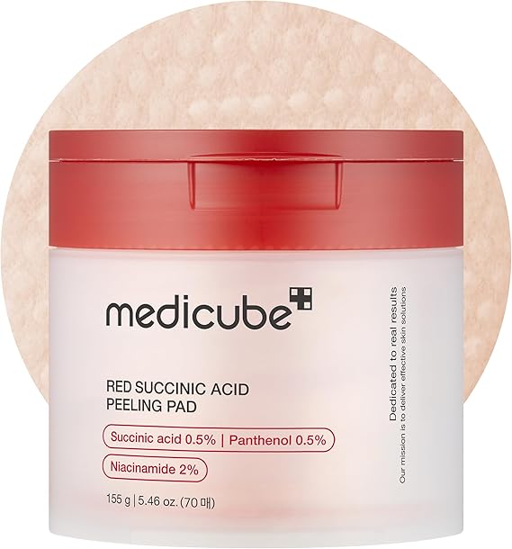 Medicube Red Succinic Acid Exfoliating Peeling Pads for Acne-Prone Skin – AHA, BHA, Niacinamide & Panthenol nirvanaguru