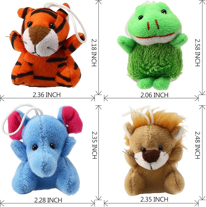 32 Piece Mini Plush Animal Toy Set, Cute Small Animals Plush Keychain Decoration for Themed Parties, Kindergarten Gift, Teacher Student Award, Goody Bags Filler for Boys Girls Child Kid Laxdacee nirvanaguru