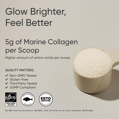 Sports Research Marine Collagen Peptides Powder - Sourced from Wild-Caught Fish, Pescatarian Friendly, Keto Certified & Non-GMO Verified - Easy to Mix in Water or Juice! (34 Servings) - Nirvana Guru