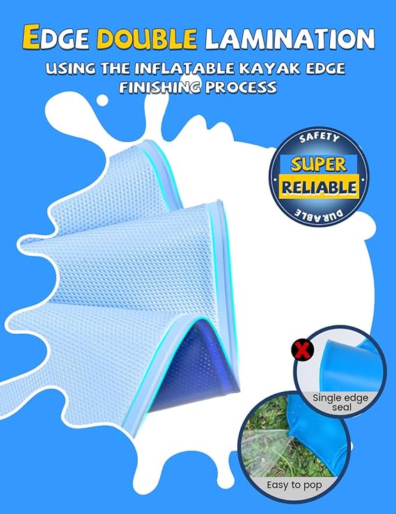 VISTOP Non-Slip Splash Pad for Kids and Dog, Thicken Sprinkler Pool Summer Outdoor Water Toys - Fun Backyard Fountain Play Mat for Baby Girls Boys Children or Pet Dog (67 inch, Blue&Blue) nirvanaguru