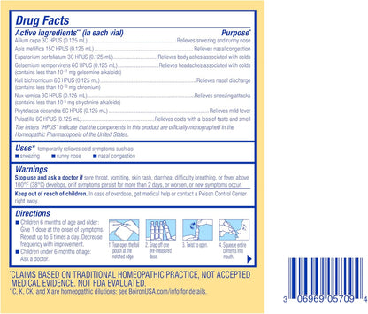 Boiron ColdCalm Baby Single-Use Drops for Relief from Cold Symptoms of Sneezing, Runny Nose, and Nasal Congestion - Sterile and Non-Drowsy Liquid Doses - 30 Count - Nirvana Guru