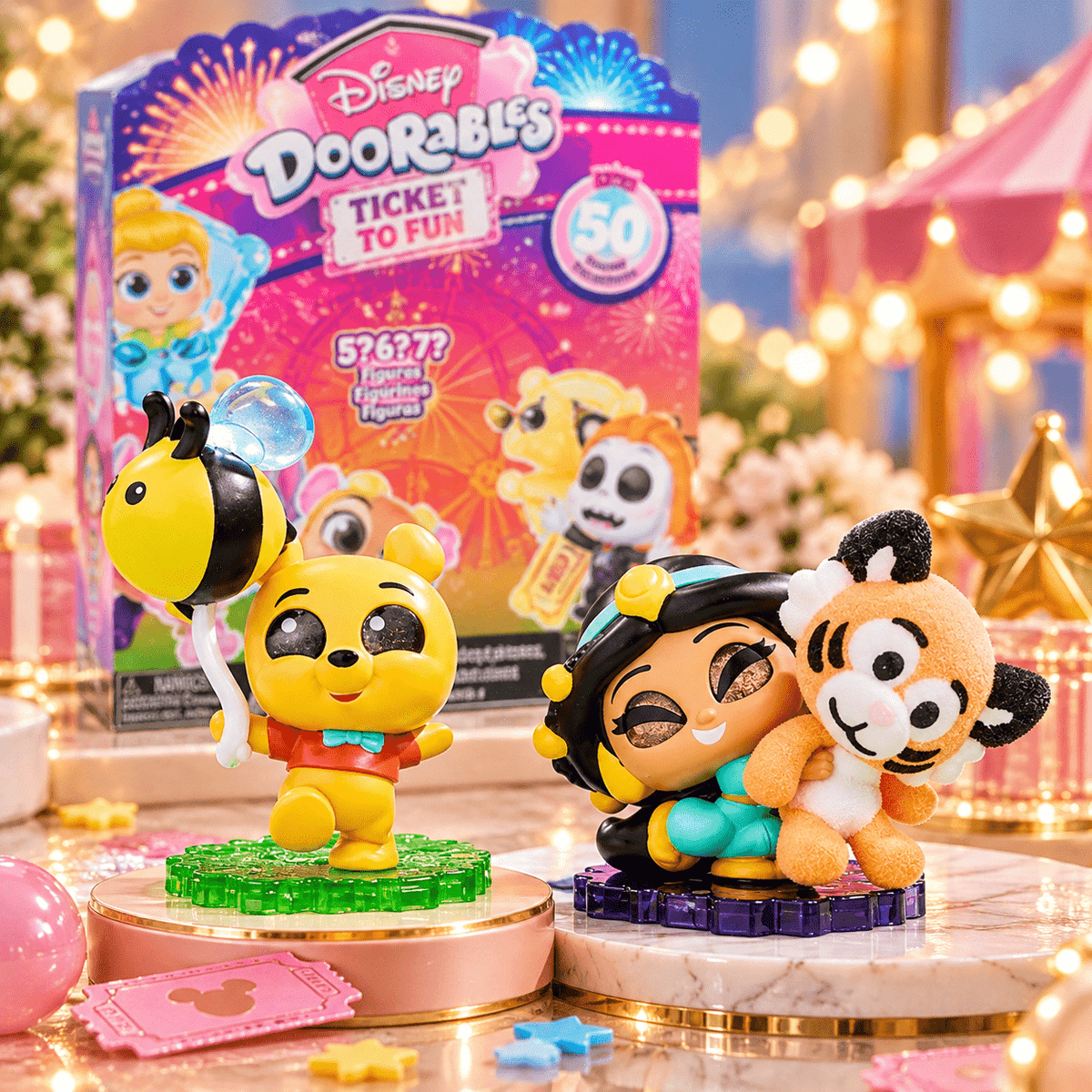 Disney Doorables Ticket to Fun Multi Peek, Festival-Themed Collectible Figures with 5, 6, or 7 Surprise Toys, Ages 5+