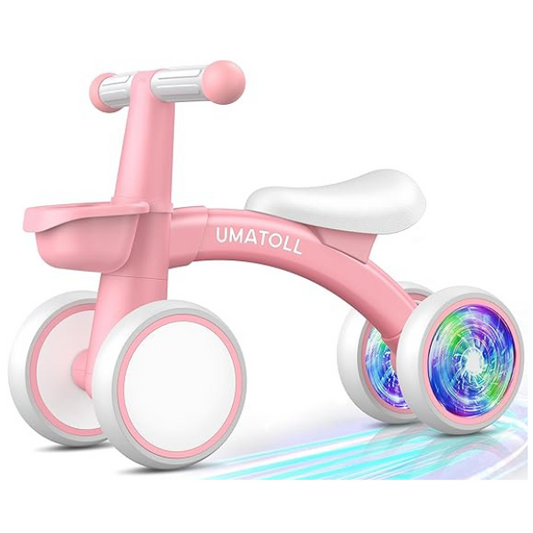 Umatoll Colorful Lighting Baby Balance Bike Toys for 1 Year Old Girls Gifts, Adjustable Seat, 1st Birthday Gifts, 12-24 Months Toddler Bike Nirvana Guru