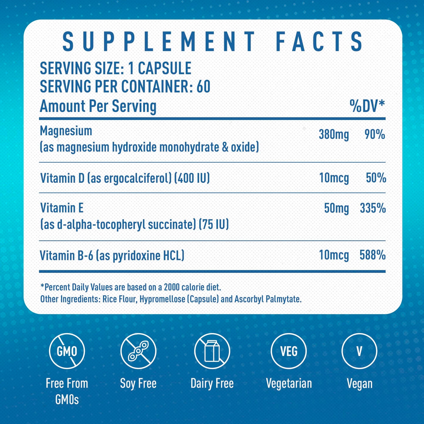 Magnesium Supplement Complex MGSPORT- High Absorption with Vitamins B6, D, E - Relieves Leg Cramps & Muscle Support - 60 Servings Nirvana Guru