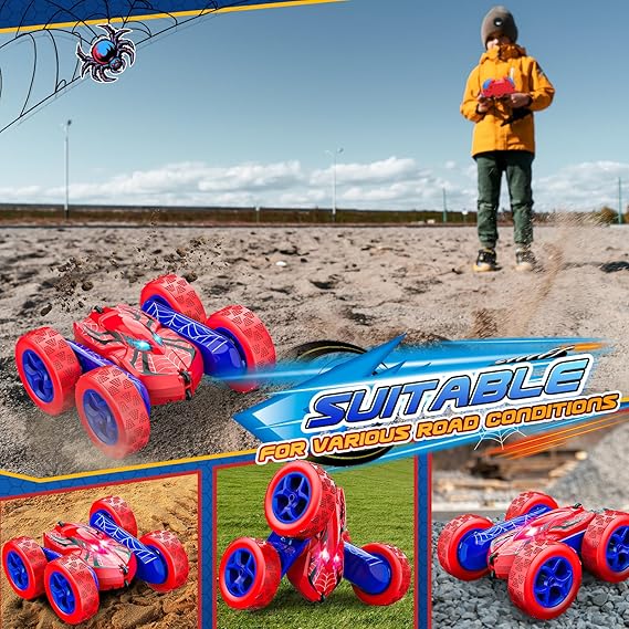 Remote Control Car,RC Cars for 4 5 6 7 8 9 10 11 12 Year Old Boy Double Sided 360°Flip 4WD Rechargeable Drift RC Race Car Boys Toys Birthday Gifts Christmas Basket Stuffers for Kids Age 4-12 nirvanaguru