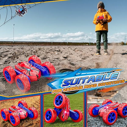 Remote Control Car,RC Cars for 4 5 6 7 8 9 10 11 12 Year Old Boy Double Sided 360°Flip 4WD Rechargeable Drift RC Race Car Boys Toys Birthday Gifts Christmas Basket Stuffers for Kids Age 4-12 nirvanaguru