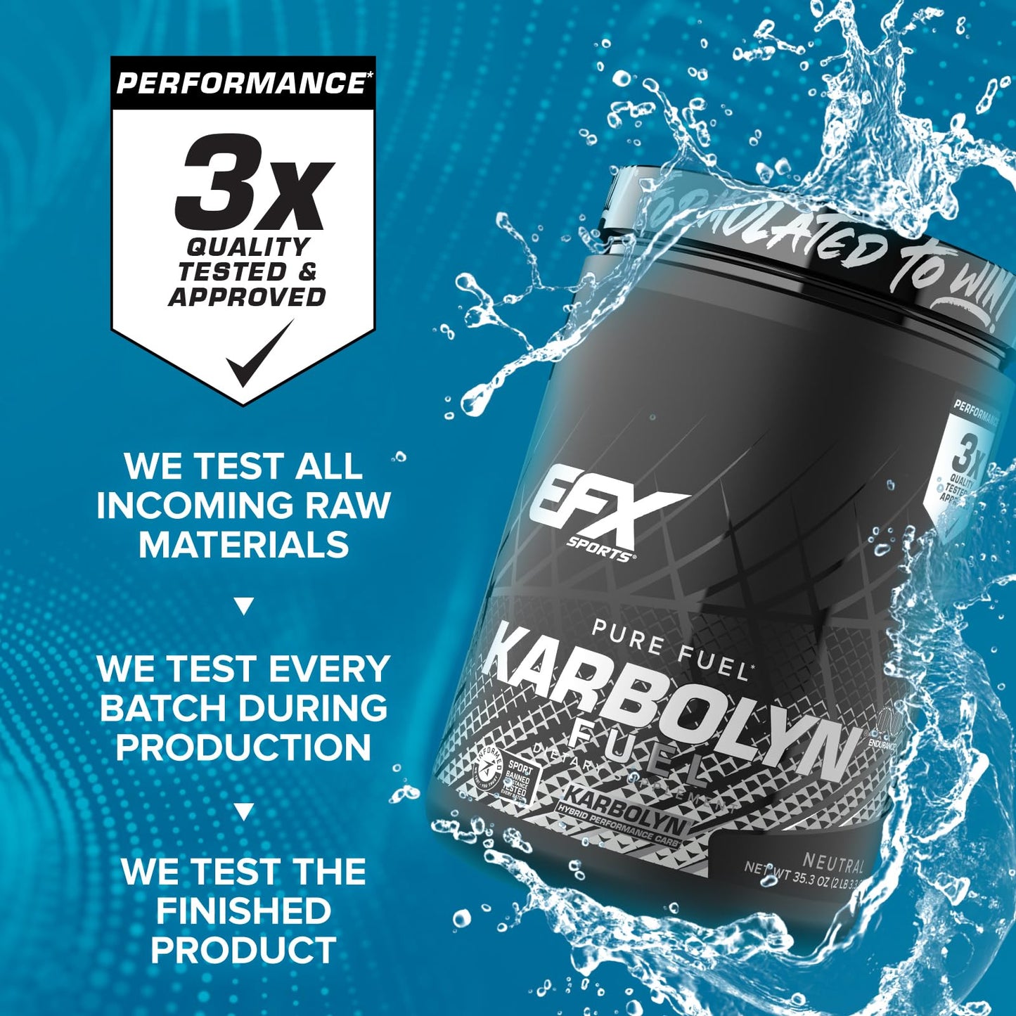 EFX Sports Karbolyn Fuel | Fast-Absorbing Carbohydrate Powder | Carb Load, Sustained Energy, Quick Recovery | Stimulant Free | 39 Servings (Neutral) Nirvana Guru