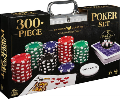 Spin Master Games, Cardinal Classics, 300-Piece Poker Set with Aluminum Carrying Case & Professional Weight Chips & Poker Dice, for Ages 8+ Nirvana Guru