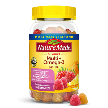 Nature Made Womens Multivitamin with Omega-3, Multivitamin for Women for Daily Nutritional Support, 150 Gummies, 75 Day Supply - Nirvana Guru