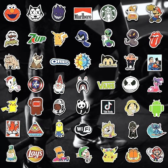 300pcs Cool Stickers for Adults, Brand Stickers for Water Bottles, Waterproof Vinyl Stickers Pack for Laptop, Skateboard, Luggage nirvanaguru