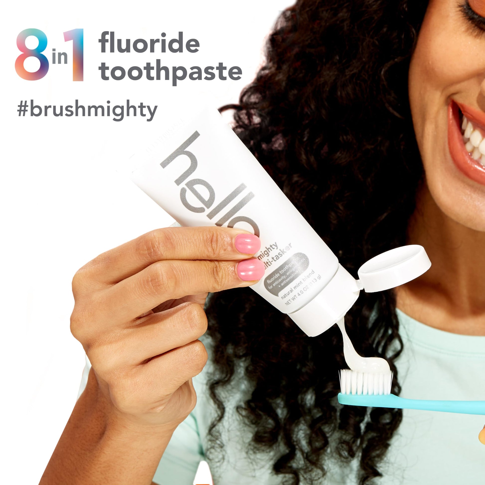 hello Mighty Multitasker Fluoride Toothpaste, 8-in-1 Toothpaste with Minty Flavor, Anticavity, Antigingivitis, Antisensitivity, Strengthens Enamel and Whitens, 2 Pack, 4.0 Oz Tubes Nirvana Guru
