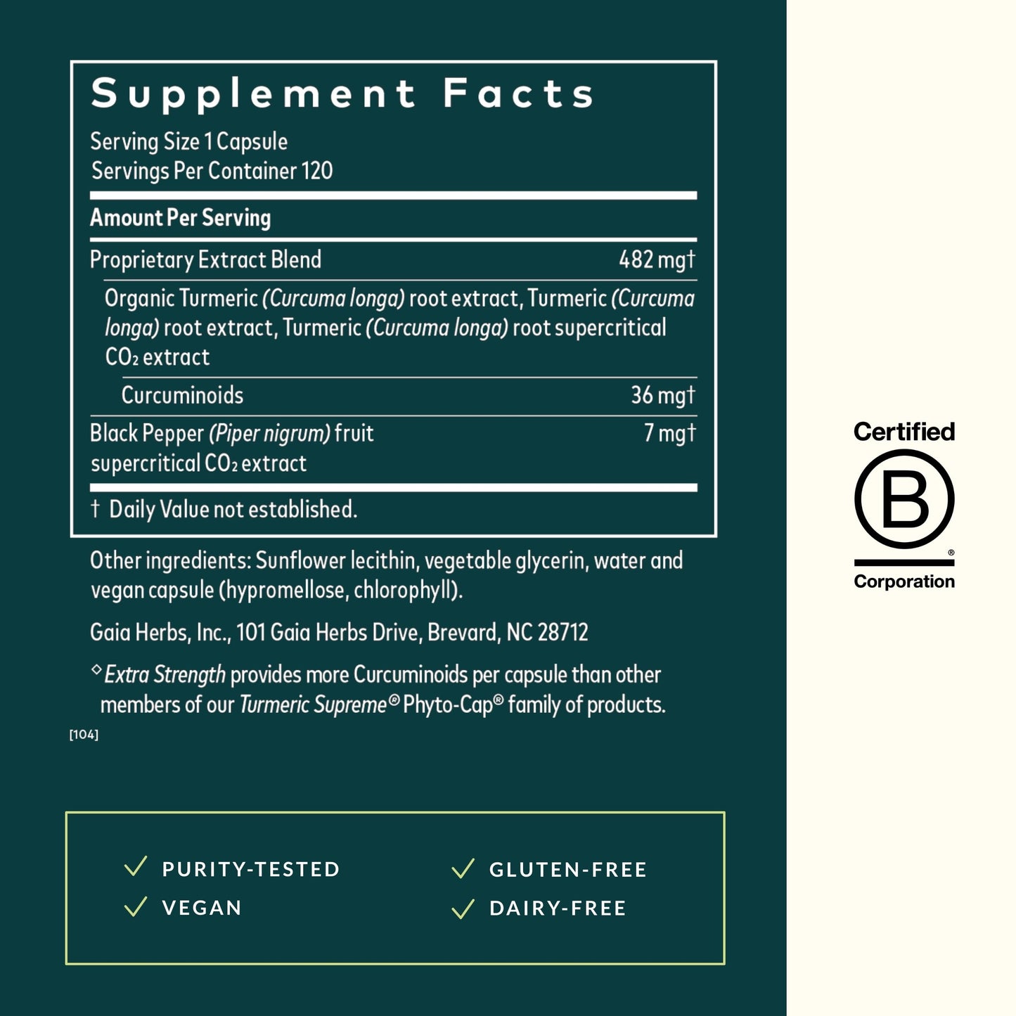 Gaia Herbs Turmeric Supreme Extra Strength - Supports Occasional Swelling from Normal Wear & Tear - with Turmeric Curcumin & Black Pepper - 60 Vegan Liquid Phyto-Capsules (Up to 60-Day Supply) - Nirvana Guru