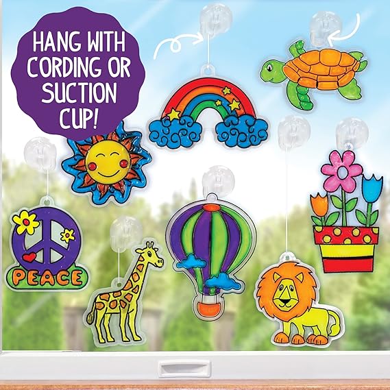 Made By Me Create Your Own Window Art, Paint Your Own Suncatchers, DIY Arts & Crafts Idea, Craft Kits for Kids, Crafts for Kids & Toddlers, Toddler Arts and Crafts nirvanaguru