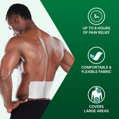 Biofreeze Large Pain Relief Patches, Menthol Pain Patches for Lower Back, Neck, Knee, & Shoulder, Comfortable & Flexible Fabric Stays in Place, FSA Eligible, 5 ct