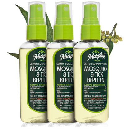 Murphy's Naturals Mosquito & Tick Bug Repellent Spray, Oil of Lemon Eucalyptus for Skin + Outdoor Gear, DEET-Free, 4 Ounce Pump, 2-Pack
