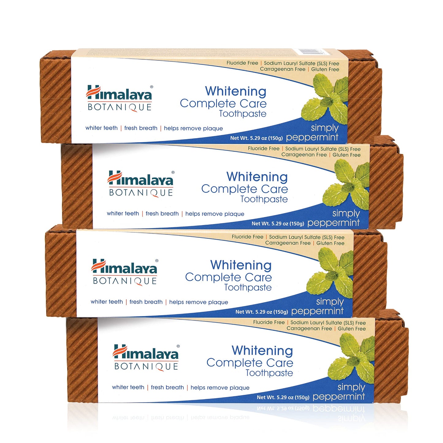 Himalaya Botanique Whitening Complete Care Toothpaste, Teeth Whitening, Fights Plaque, Fluoride Free, No Artificial Flavors, SLS Free, Cruelty Free, Foaming, Simply Mint Flavor, 5.29 Oz, 2 Pack - Nirvana Guru