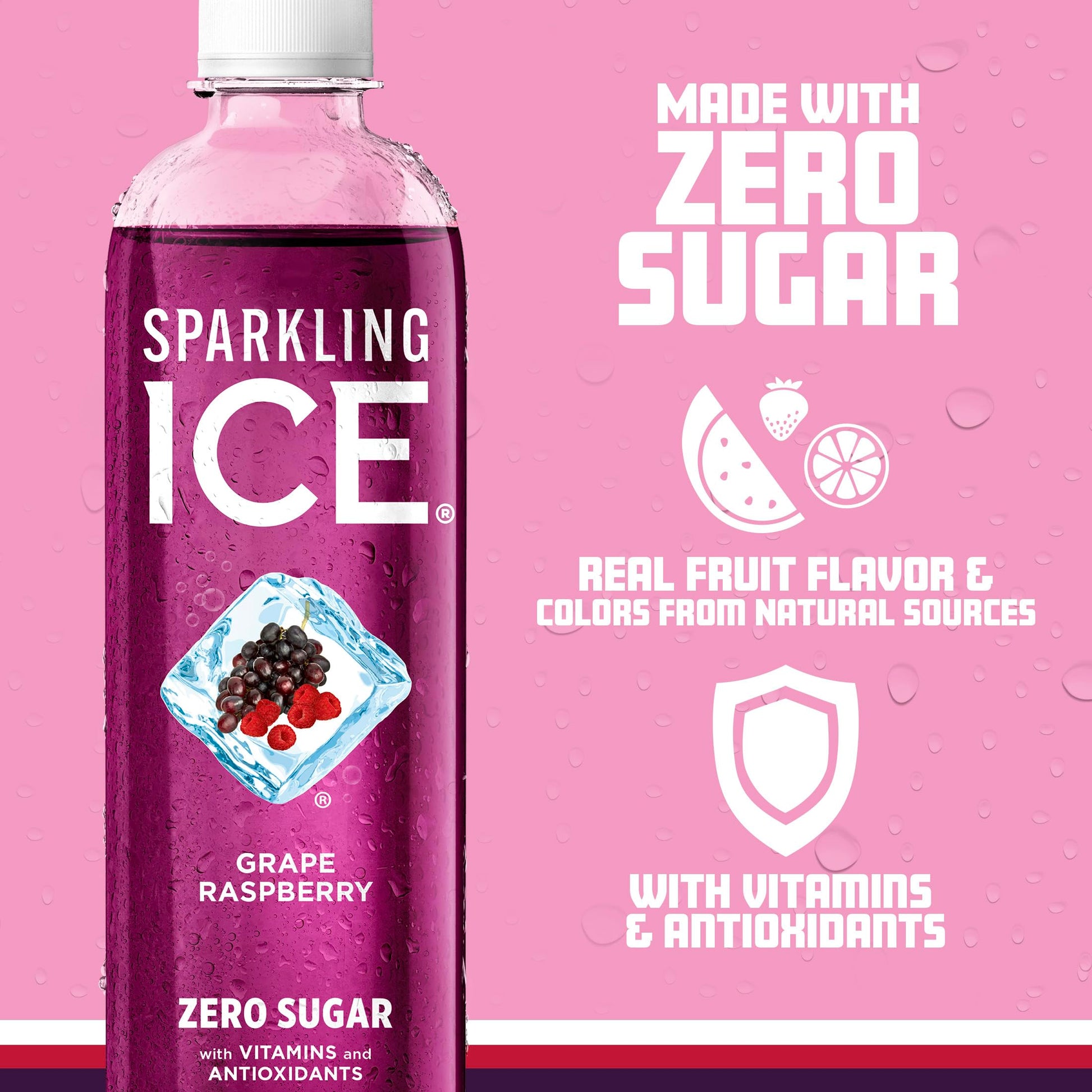 Sparkling Ice, Black Raspberry Sparkling Water, Zero Sugar Flavored Water, with Vitamins and Antioxidants, Low Calorie Beverage, 17 fl oz Bottles (Pack of 12) - Nirvana Guru