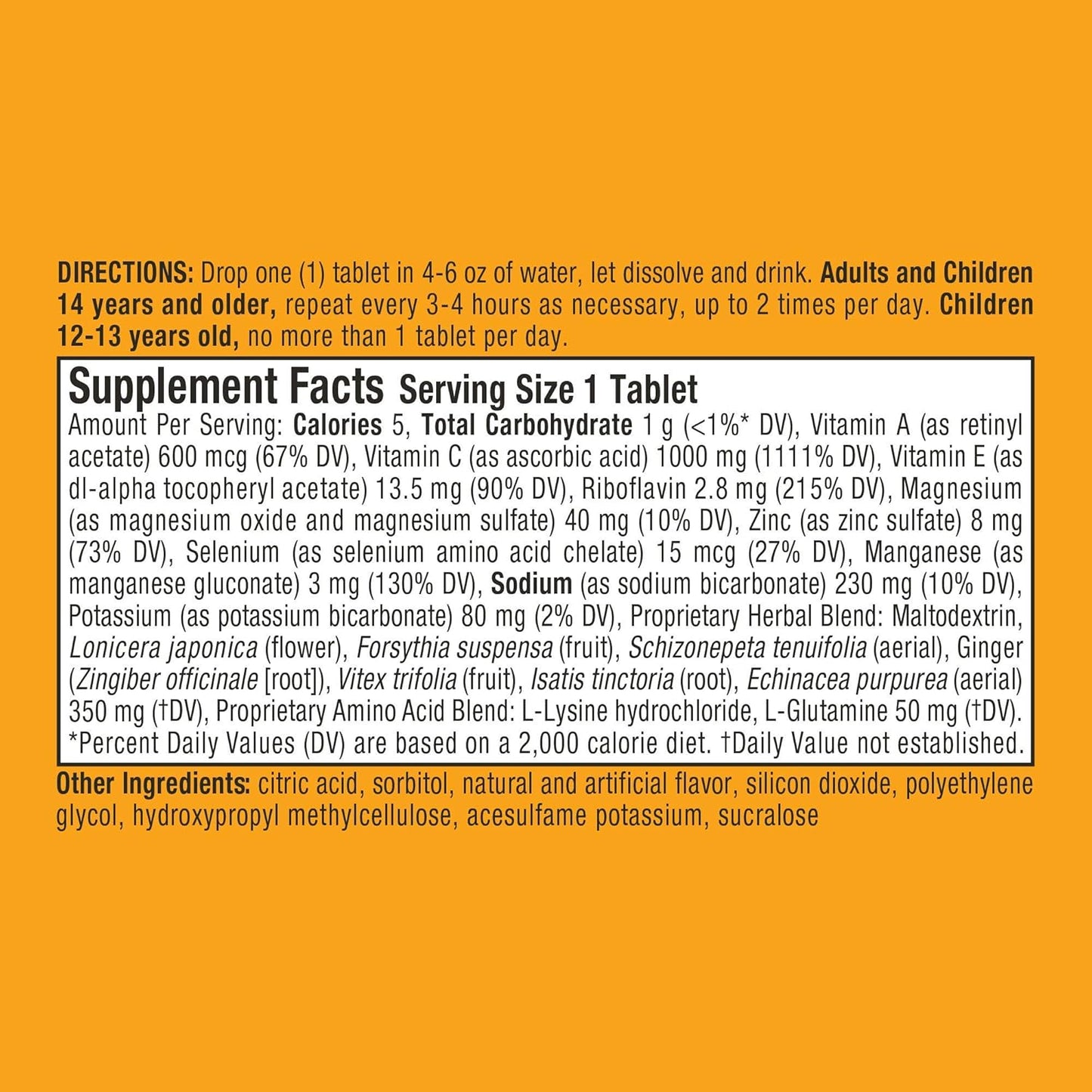 Airborne Zesty Orange Effervescent Tablets, 10 count - 1000mg of Vitamin C - Immune Support Supplement (Pack of 6) Nirvana Guru