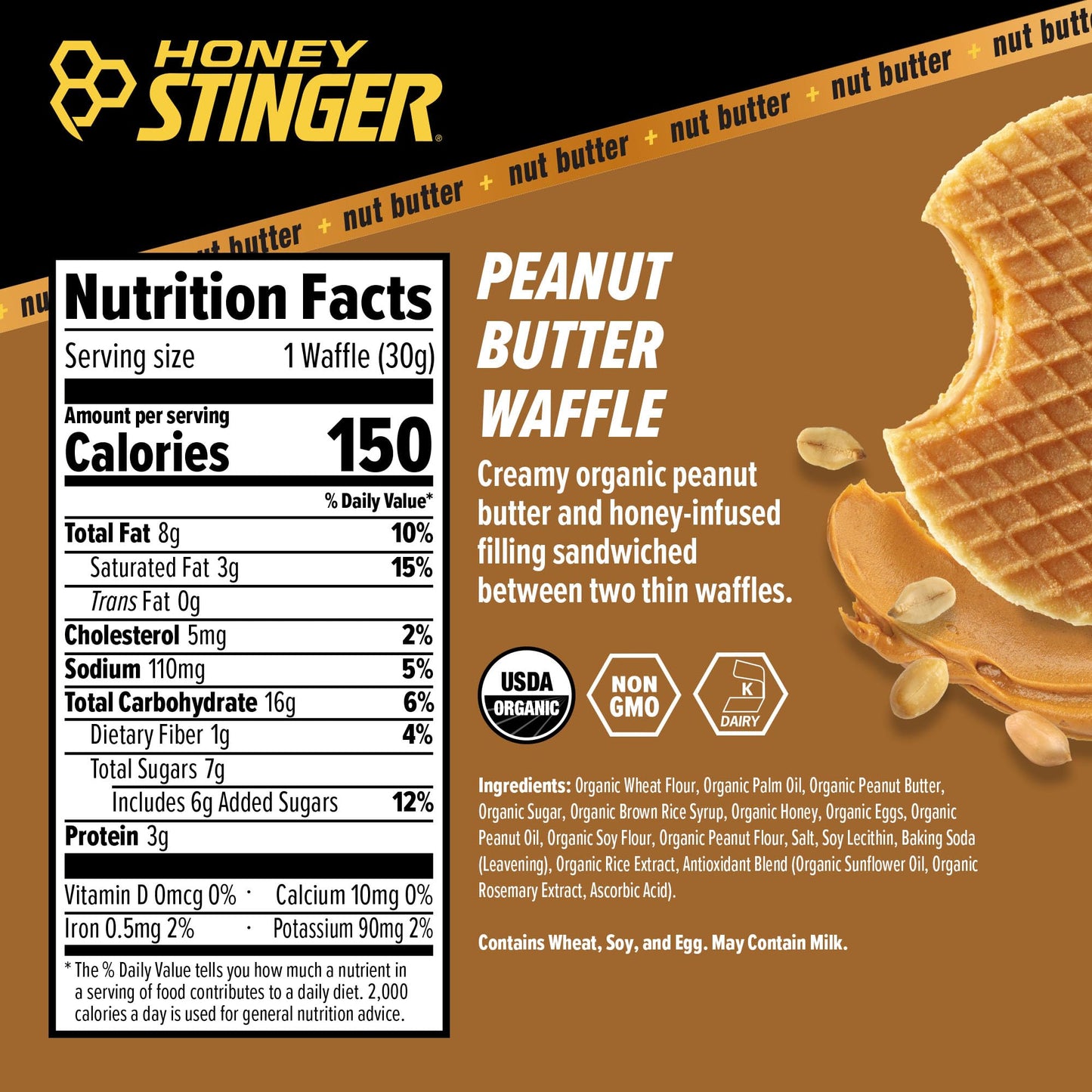 Honey Stinger Organic Honey Waffle Energy Stroopwafel for Exercise, Endurance and Performance Sports Nutrition for Home & Gym, Pre and Post Workout Box of 16 Waffles, 16.96 Ounce (Pack of 16)