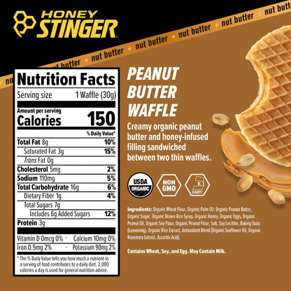 Honey Stinger Organic Honey Waffle Energy Stroopwafel for Exercise, Endurance and Performance Sports Nutrition for Home & Gym, Pre and Post Workout Box of 16 Waffles, 16.96 Ounce (Pack of 16)