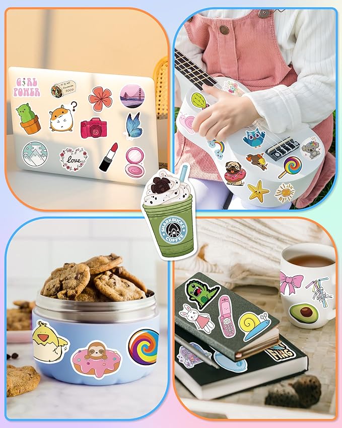 Sticker for Water Bottles, 300 Pcs/Pack Cute Vinyl Waterproof Vsco Laptop Stickers for School Students Gifts Classroom Teachers Prizes Stickers for Kids Teens Girls nirvanaguru