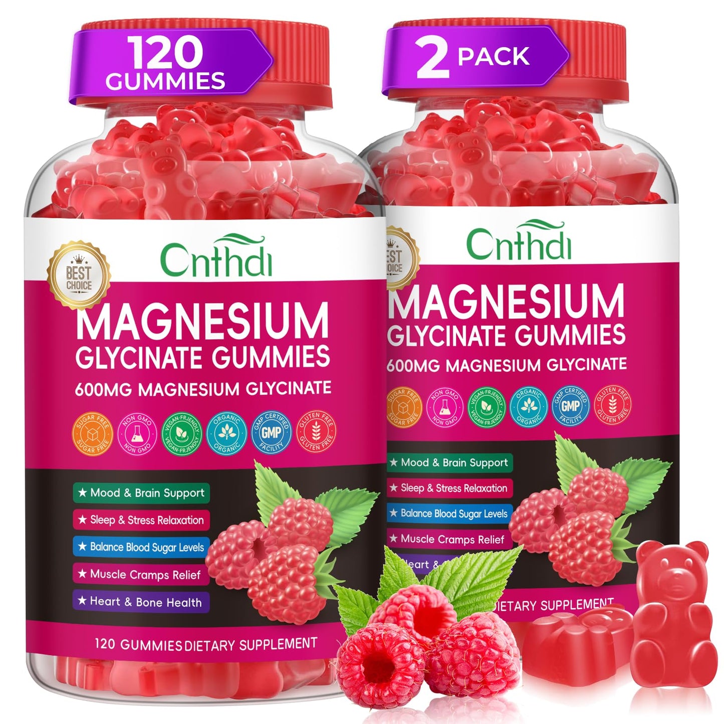Magnesium Glycinate Gummies 600mg, High Absorption Magnesium Gummies with L-Threonate, Calcium, Vitamin B6, D3, Sugar Free Chews for Adults & Kids Relaxation, Stress Relief, Night Rest Nirvana Guru