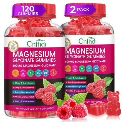 Magnesium Glycinate Gummies 600mg, High Absorption Magnesium Gummies with L-Threonate, Calcium, Vitamin B6, D3, Sugar Free Chews for Adults & Kids Relaxation, Stress Relief, Night Rest Nirvana Guru