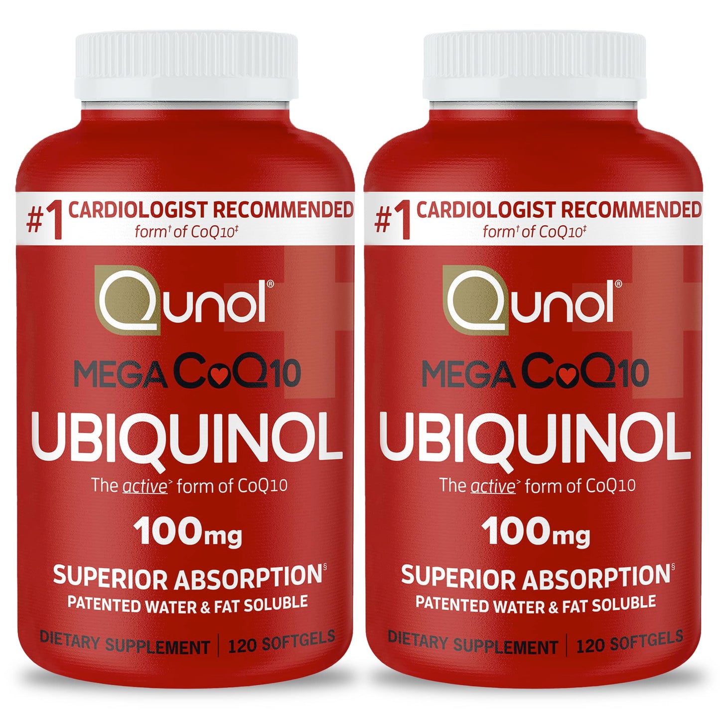 Qunol Mega Ubiquinol 100mg CoQ10, Superior Absorption, Patented Water and Fat Soluble Natural Supplement Form of Coenzyme Q10, Antioxidant for Heart Health, 100 Count Softgels Nirvana Guru