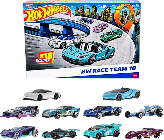 Hot Wheels 10-Pack of Toy Race Cars, Includes 1:64 Scale Corvette, Lamborghini, McLaren Originals nirvanaguru